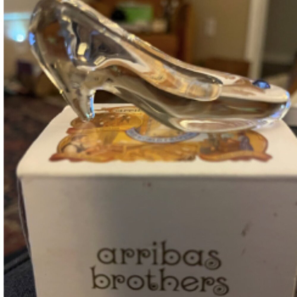 Disney Cinderella Glass Slipper 3” Arribas Brothers Septembe Birthstone with Box